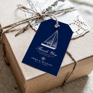 Nautical Theme Wedding Sailboat Custom Navy Gift Tags