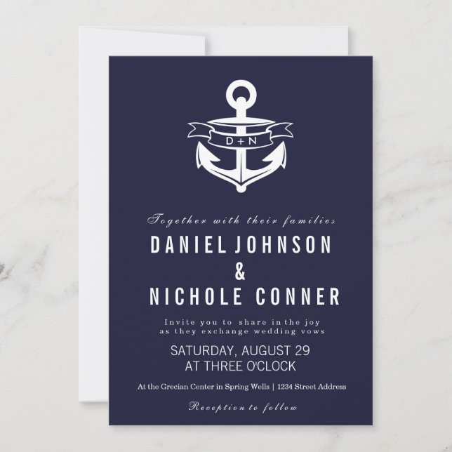Nautical Theme | Weddings Invitation (Front)