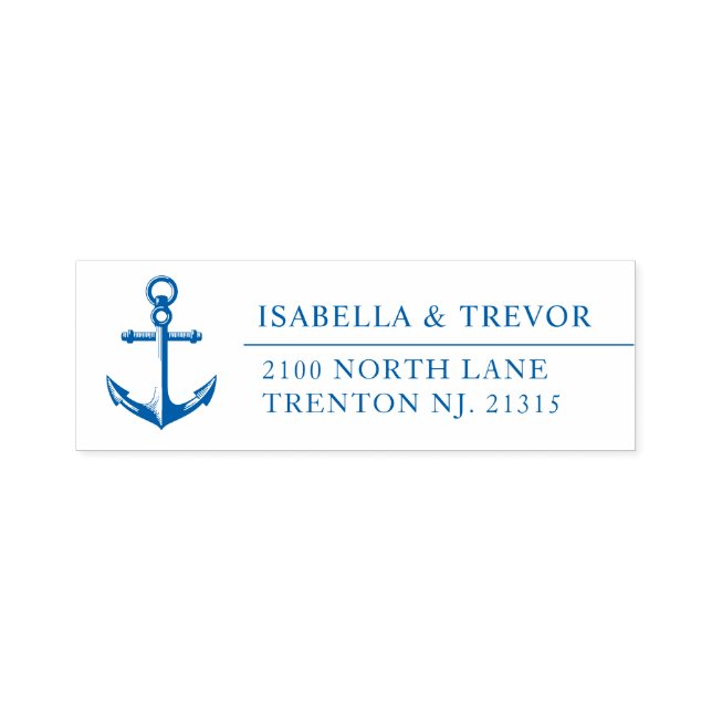 Nautical Themed Anchor Custom Self-inking Stamp (Design)