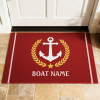 Nautical Themed Anchor Gold Laurel Star Boat Name