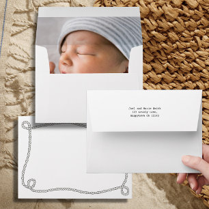Nautical themed announcement with photo envelope