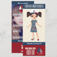 Nautical themed Birthday Party Boarding Pass photo