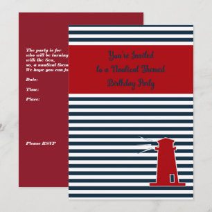 Nautical Themed Birthday Party Woman 60 Invitation