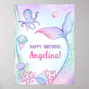 Nautical themed birthday Poster. Poster