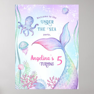 Nautical themed birthday Poster. Poster