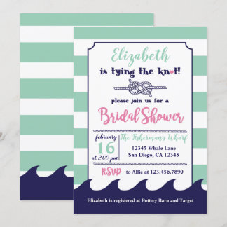 Nautical Themed Bridal Shower Invitation