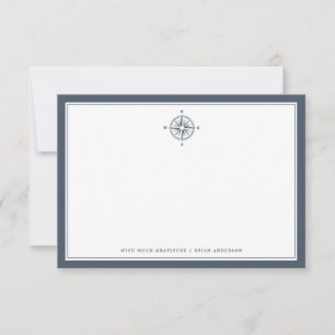 Nautical Themed Compass Rose Slate NoteCard