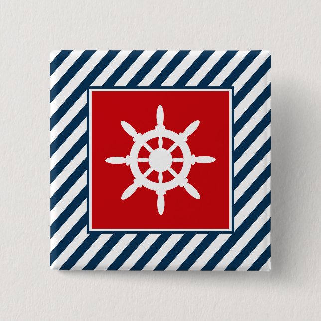 Nautical themed design 15 cm square badge (Front)