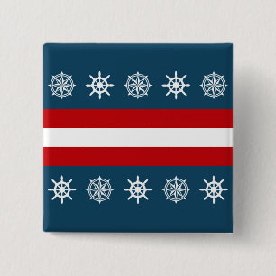 Nautical themed design 15 cm square badge
