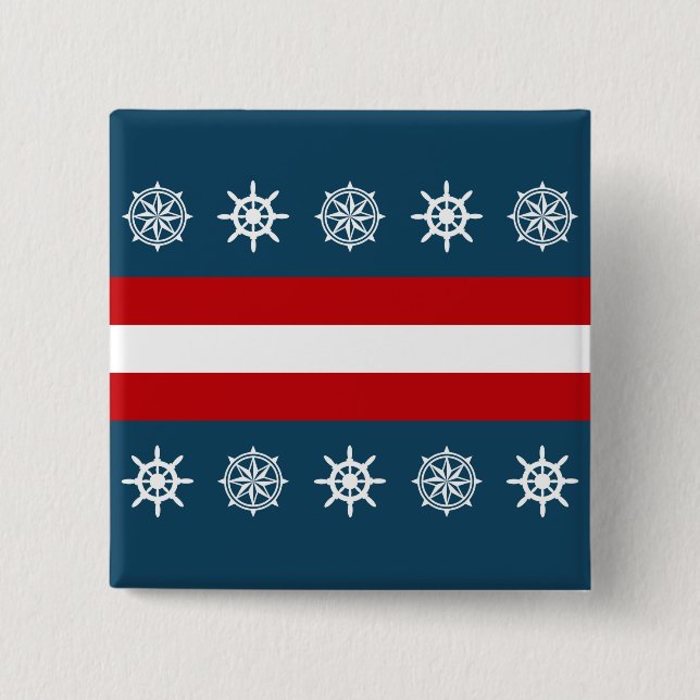Nautical themed design 15 cm square badge (Front)