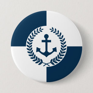 Nautical themed design 7.5 cm round badge