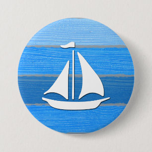 Nautical themed design 7.5 cm round badge