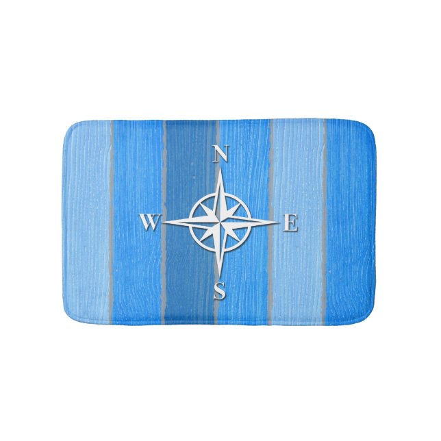 Nautical themed design bath mat (Front)