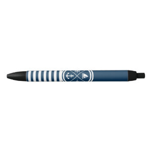 Nautical themed design black ink pen