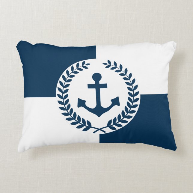 Nautical themed design decorative cushion (Front)