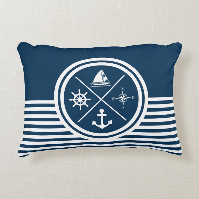 Nautical themed design decorative cushion (Front)