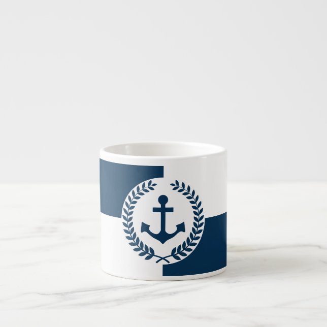 Nautical themed design espresso cup (Front)