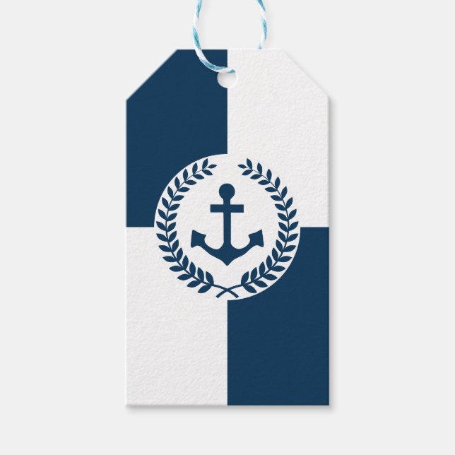 Nautical themed design gift tags (Front)