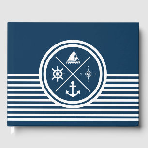 Nautical themed design guest book