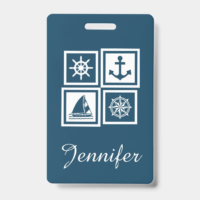 Nautical themed design ID badge (Front)