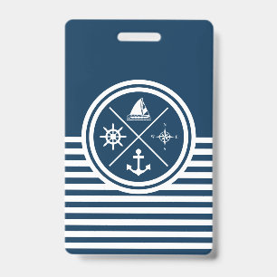 Nautical themed design ID badge
