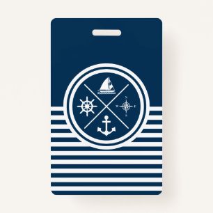 Nautical themed design ID badge