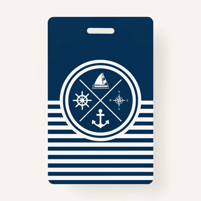Nautical themed design ID badge (Front)