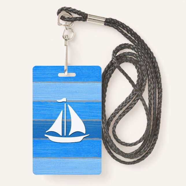Nautical themed design ID badge (Front with Lanyard)