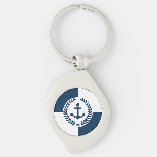 Nautical themed design key ring (Front)