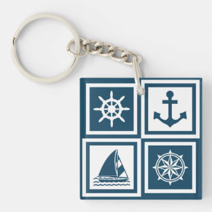 Nautical themed design key ring