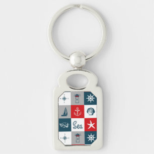 Nautical themed design key ring