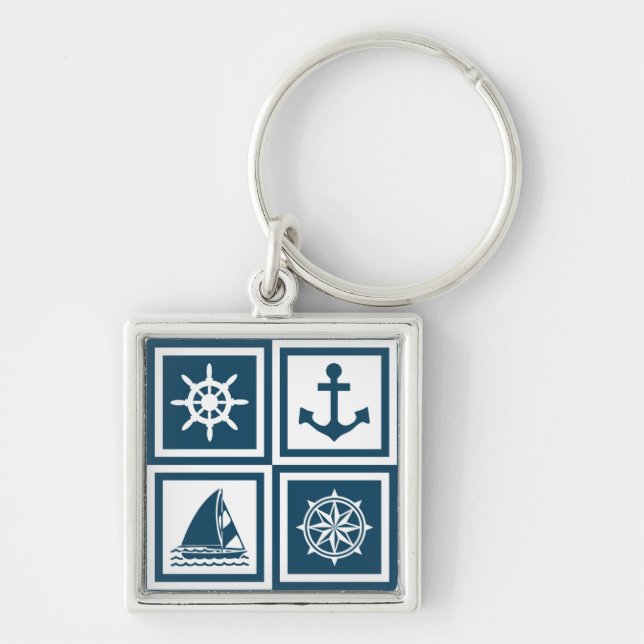 Nautical themed design key ring (Front)