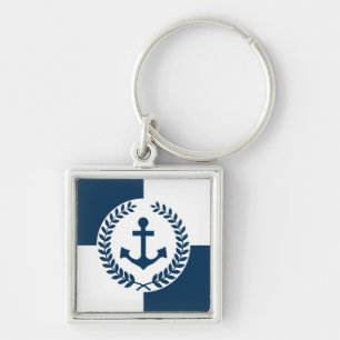 Nautical themed design key ring