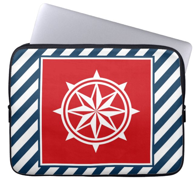 Nautical themed design laptop sleeve (Front)