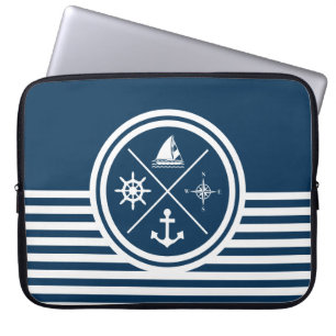 Nautical themed design laptop sleeve