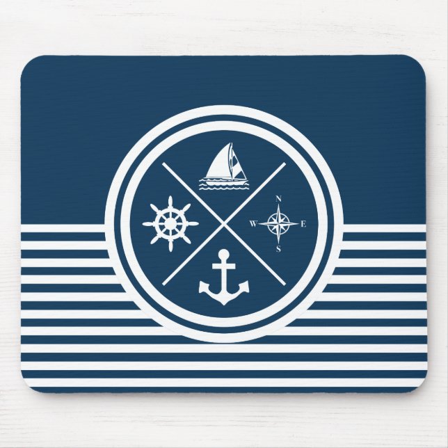 Nautical themed design mouse mat (Front)