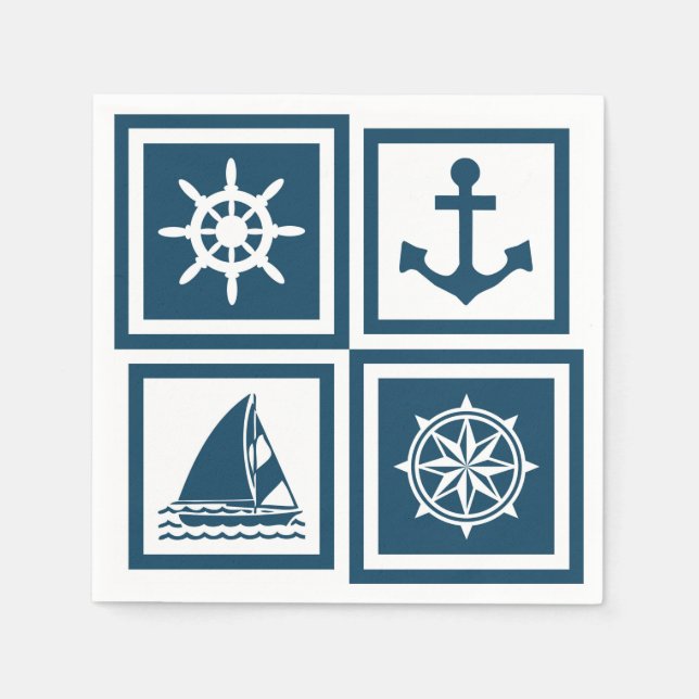 Nautical themed design napkin (Front)