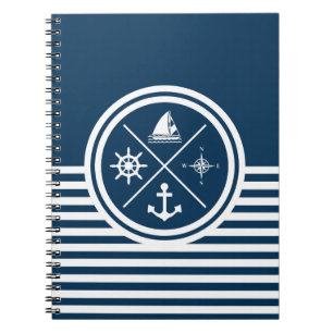 Nautical themed design notebook