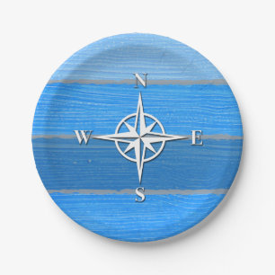 Nautical themed design paper plate