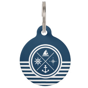 Nautical themed design pet tag