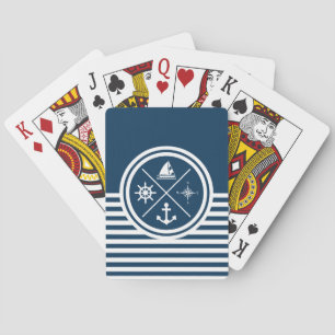 Nautical themed design playing cards