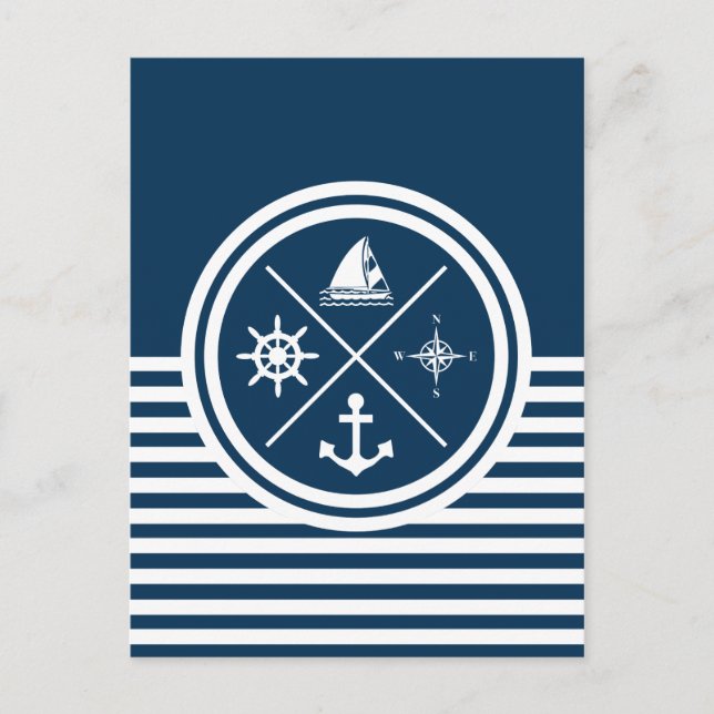 Nautical themed design postcard (Front)