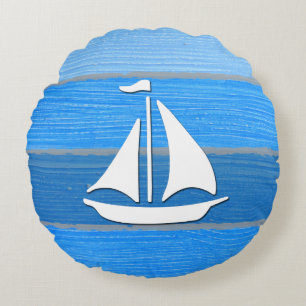 Nautical themed design round cushion