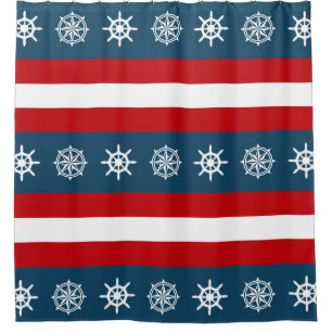 Nautical themed design shower curtain