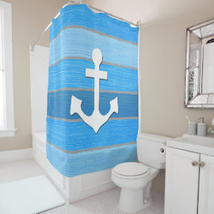 Nautical themed design shower curtain