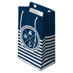 Nautical themed design small gift bag