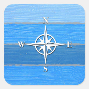 Nautical themed design square sticker