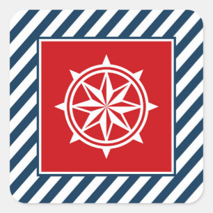 Nautical themed design square sticker