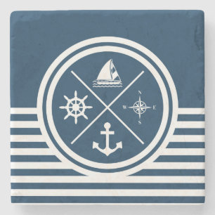 Nautical themed design stone coaster