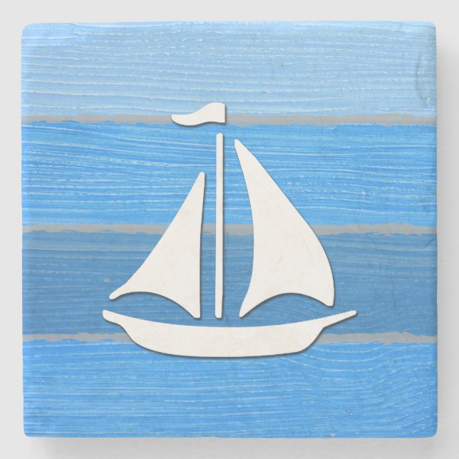 Nautical themed design stone coaster (Front)